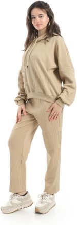 ⁦اندورا ملابس خارجية بغطاء راس بنمط ذاتي وقصة عادية للنساء (عبوة من قطعتين)⁩ - الصورة ⁦2⁩