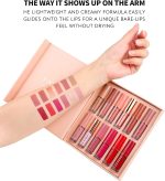 ⁦مجموعة أحمر شفاه سائل غير لامع من 12 لون للنساء من بيوتي بيست، مجموعة أحمر شفاه سائل مخملي يدوم طويلا، مقاوم للالتصاق والماء، مجموعة ملمع شفاه⁩ - الصورة ⁦7⁩