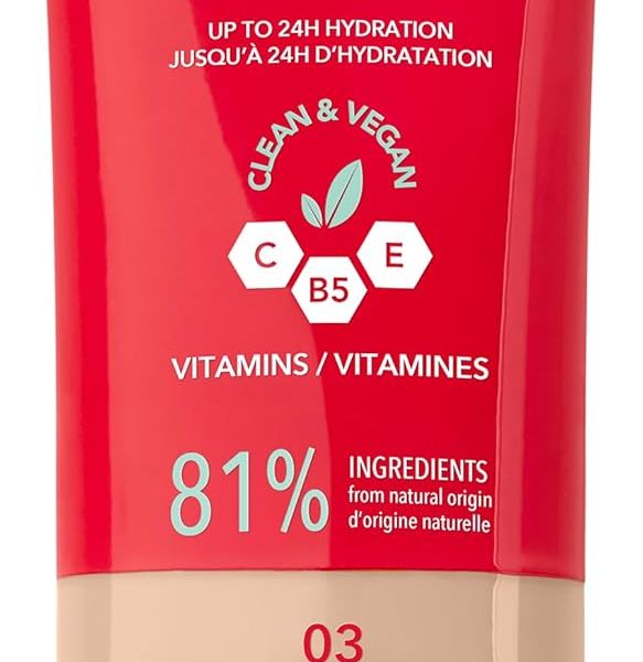 كريم هيلثي ميكس، 03 بيج، كريم بي بي، كريم أساس في كريم، تغطية وترطيب طوال اليوم، فيتامين سي، اي، بي5، تركيبة نظيفة ونباتية، 30 مل من بورجوا