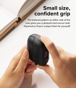 ⁦جراب مغناطيسي اونيكس من رينجكي [متوافق مع ماج سيف] مصمم لسامسونج جالاكسي بادز 3 برو وجراب جالاكسي بادز 3، يمنع البقع الدهنية بملمس جيد في اليد، غطاء مضاد للانزلاق - اسود⁩ - الصورة ⁦5⁩