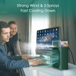⁦One94Store Portable Air Conditioner Fan, 500 ml Water Tank USB Personal Cooler, Mini Humidifier Fan with 7 Colors LED Light, 3 Timer, 3 Wind Speeds, 3 Spray Modes for Office, Home (Green Pack of 1)⁩ - الصورة ⁦8⁩