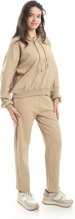 ⁦اندورا ملابس خارجية بغطاء راس بنمط ذاتي وقصة عادية للنساء (عبوة من قطعتين)⁩ - الصورة ⁦3⁩