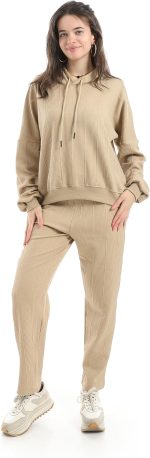 اندورا ملابس خارجية بغطاء راس بنمط ذاتي وقصة عادية للنساء (عبوة من قطعتين)