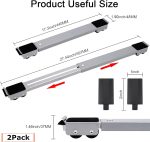 ⁦حامل دوار قابل للتمدد - حامل متين وقابل للتعديل من قطعتين للغسالات والاجهزة المنزلية، مثالي للتنقل الآمن والسهل في جميع أنحاء المنزل⁩ - الصورة ⁦2⁩
