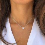 ⁦دو سكاوت قلادة صغيرة ذهبية على شكل قلب، قلادة انيقة لطيفة على شكل قلب اولي، قلادة وردة، قلادات قلب متعددة الطبقات للنساء، هدية الكريسماس⁩ - الصورة ⁦3⁩