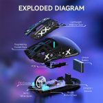 ⁦ماوس العاب لاسلكي خفيف الوزن X11 من اتاك شارك مع شريط لاصق مضاد للانزلاق، تصميم ذاتي اللصق، مقابض جانبية محسنة، وسادات مقاومة للعرق/ معجون مضاد للعرق، مقصوص ليناسب المقاس (اسود)⁩ - الصورة ⁦6⁩