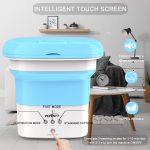 ⁦Portable Washing Machine, Mini Folding Washing Machine with Timing and Dehydration Function for Washing Baby Clothes, Traveling, Apartment Dorm - Blue⁩ - الصورة ⁦3⁩