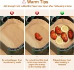 ⁦ورق فرن للقلاية الهوائية مقاس 20 سم من ديبونيور، 100 ورقة للمقلاة الهوائية، غير لاصق، فرن ورقي للاستعمال مرة واحدة للقلاية الهوائية سعة 5-8 لتر والفرن ةالقلايات والميكروويف (مربع)⁩ - الصورة ⁦8⁩