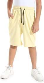 شورت عصري سادة قطن بأستك عند الخصر للأولاد من اندورا