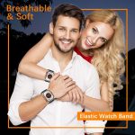 ⁦سوار سولو لوب نايلون متوافق مع ساعة آبل الترا 2/الترا 49 ملم 45 ملم 46 ملم 44 ملم 42 ملم للرجال والنساء، سوار رياضي مرن مضفر من القماش الناعم لسلسلة اي ووتش SE 10/9/8/7/6/5/4⁩ - الصورة ⁦9⁩