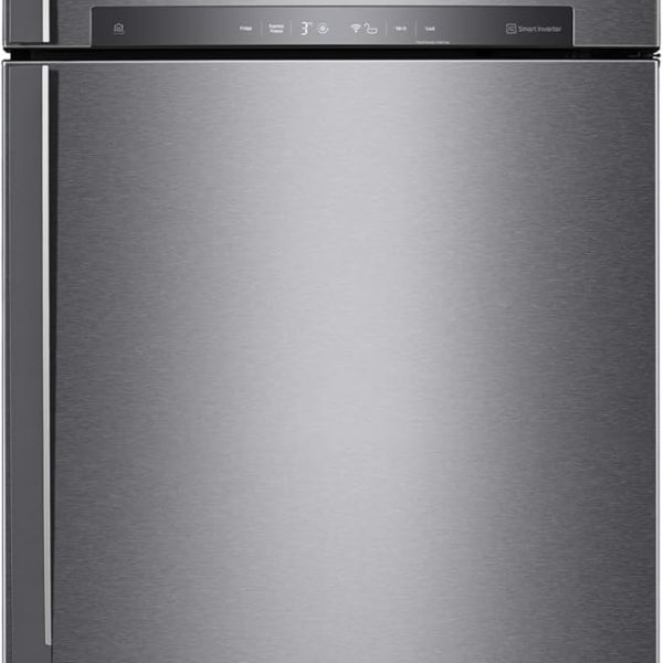 ثلاجة موديل GN-H622HQHL - شاشة ليد، سعة 17 قدم مكعب من ال جي، فضي