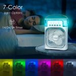 ⁦UNUSROOM Mini Air Conditioners,Portable Air Cooler，700ml Evaporative Air Cooler 3 Speeds,USB Personal Air Conditioner with 7 LED Light，1-3H Timer Portable AC Cooling Fan for car Home Office Room⁩ - الصورة ⁦4⁩