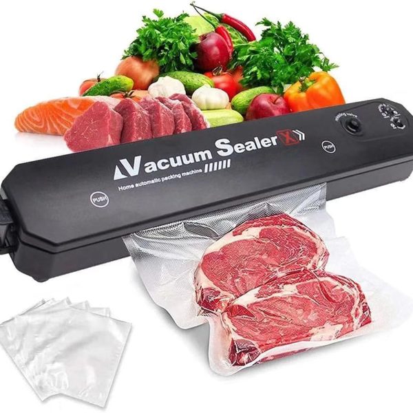 Vacuum Sealer Vacuum Machine, Automatic Vacuum Sealer Sous Vide, Film Sealer for Dry or Moist Food, Includes 10 Vacuum Bags and Hose