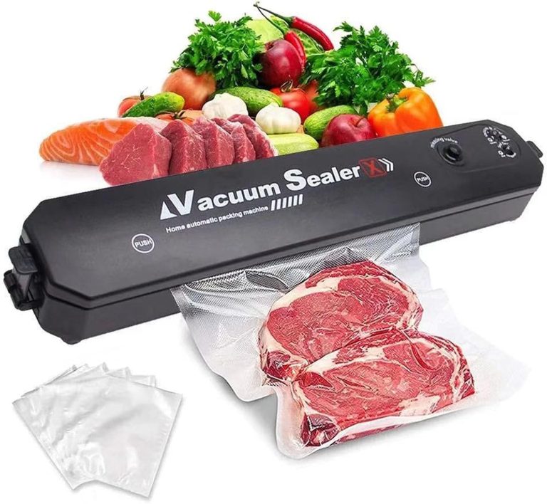 Vacuum Sealer Vacuum Machine, Automatic Vacuum Sealer Sous Vide, Film Sealer for Dry or Moist Food, Includes 10 Vacuum Bags and Hose