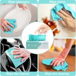 ⁦قطع قماش للتنظيف من المايكروفايبر من لويروي في صندوق (20 قطعة) - 7.9 انش × 7.9 انش قابلة لاعادة الاستخدام للسيارات - مناشف تيري بدون حواف صغيرة للمنزل والمطبخ (متعدد الالوان)⁩ - الصورة ⁦5⁩