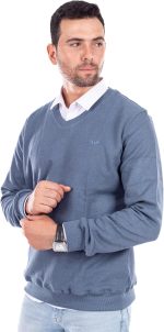 ⁦بلوفر برقبة بتصميم V للرجال مصنوع من 100% مزيج من الكشمير والقطن من وايت ايجل⁩ - الصورة ⁦2⁩