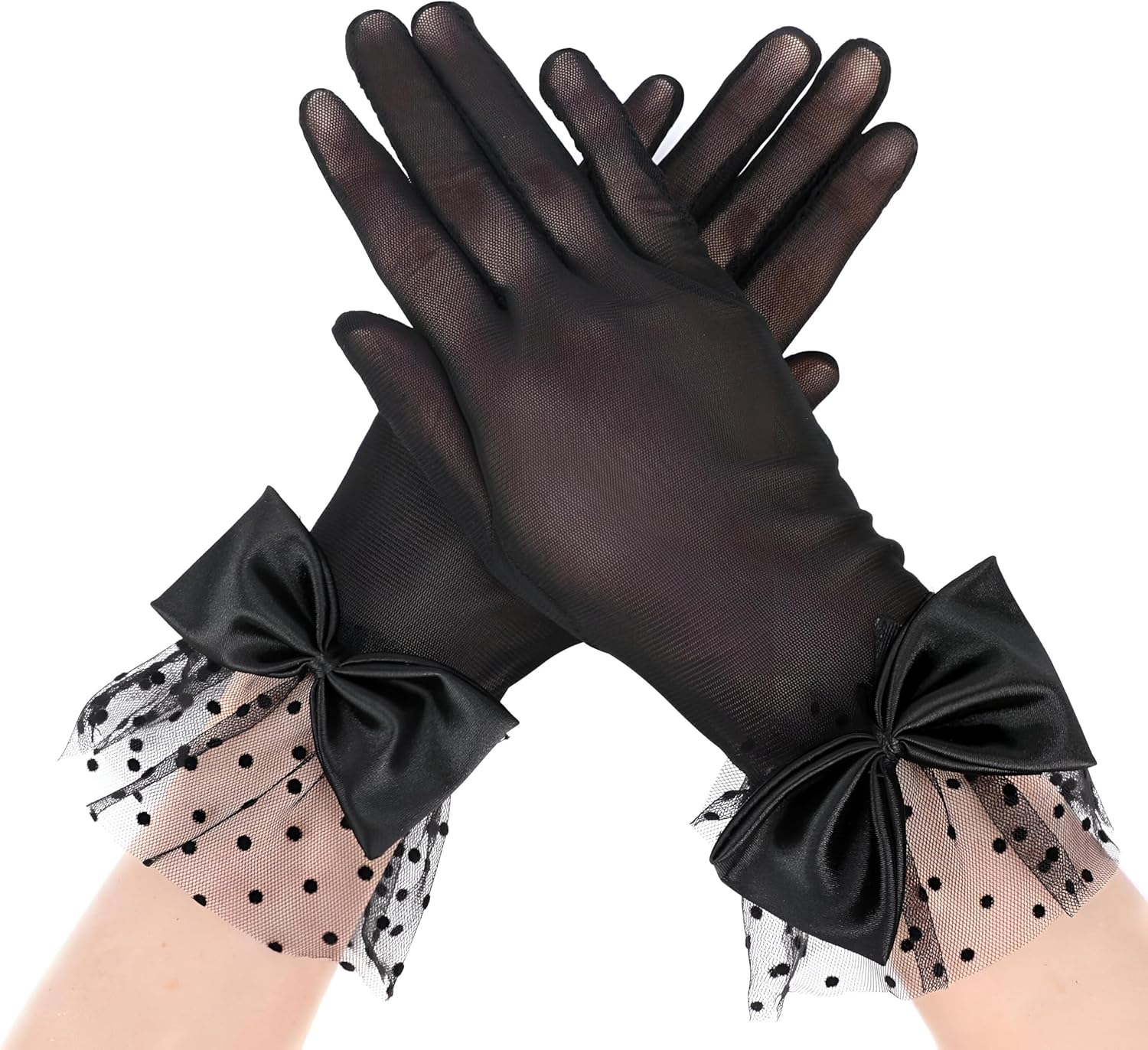 81BsOAjPTL._AC_SL1500_.jpg قفازات دانتيل قصيرة بتصميم أنيق للنساء، مناسبة لحفلات الزفاف وحفلات العشاء والمناسبات الخاصة