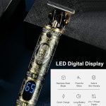 ⁦ماكينة حلاقة الشعر في جي ار الكهربائية للرجال لقص مع امشاط توجيه وشاشة LCD قابلة للتعديل بدون اسلاك كهربائية للمبتدئين والمحترفين صالونات التجميل وتشذيب الشعر.⁩ - الصورة ⁦2⁩