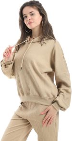 ⁦اندورا ملابس خارجية بغطاء راس بنمط ذاتي وقصة عادية للنساء (عبوة من قطعتين)⁩ - الصورة ⁦5⁩