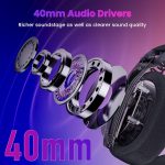 ⁦سماعة ألعاب لاسلكية H888 بصوت محيطي 7.1، ثلاثية الوضعيات للألعاب، تصميم خفيف الوزن 168 جم، ميكروفون قابل للفصل، محرك 40 ملم ووسادة فوم ميموري ناعمة، سماعة ألعاب للكمبيوتر من ريدراجون، لون أسود⁩ - الصورة ⁦5⁩