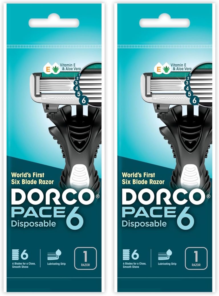 شفرة حلاقة بيس 6 للرجال من دوركو، قطعة واحدة (عبوتين)
