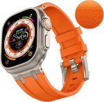 ⁦سوار بديل من السيليكون مقاوم للماء بتصميم فاخر متين من فيفيشياو، متوافق مع ساعة آبل الترا 49 ملم 45 ملم 44 ملم 42 ملم، لسلسلة اي ووتش 8 7 6 5 4 3 2 1 اس اي⁩ - الصورة ⁦2⁩