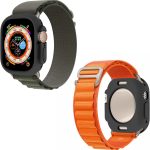 ⁦جراب حماية مضاد للصدمات ومقاوم للخدش يوفر الحماية لجميع انحاء الساعة مصنوع من السيليكون وبولي يوريثين مقاوم للحرارة متوافق مع ابل ووتش الترا 49 ملم، لون اسود⁩ - الصورة ⁦6⁩