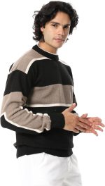 ⁦بلوفر منسوج بياقة دائرية للرجال من اندورا⁩ - الصورة ⁦2⁩