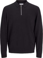 سويت شيرت جيميل بولو منسوج بنصف سوستة وأكمام طويلة للرجال من جاك اند جونز