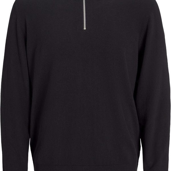 سويت شيرت جيميل بولو منسوج بنصف سوستة وأكمام طويلة للرجال من جاك اند جونز