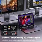 ⁦كابل USB C إلى منفذ عرض 1.4 8K@60Hz 4K@240Hz ثاندربولت 4/3 إلى منفذ عرض USB C إلى DP 1.4 32.4 Gbps من الومنيوم مضفر متوافق مع ماك بوك برو/اير، اي باد، ماك ميني، جالكسي، اكس بي اس 15، من يوجرين 2 متر⁩ - الصورة ⁦4⁩