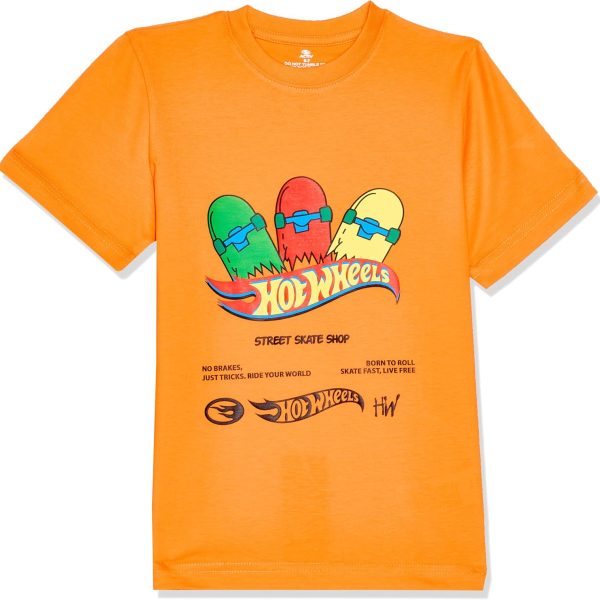 تيشرت بنمط حديث برقبة دائرية وأشكال مطبوعة للأولاد من اكتيف