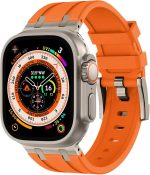 ⁦سوار بديل من السيليكون مقاوم للماء بتصميم فاخر متين من فيفيشياو، متوافق مع ساعة آبل الترا 49 ملم 45 ملم 44 ملم 42 ملم، لسلسلة اي ووتش 8 7 6 5 4 3 2 1 اس اي⁩ - الصورة ⁦3⁩