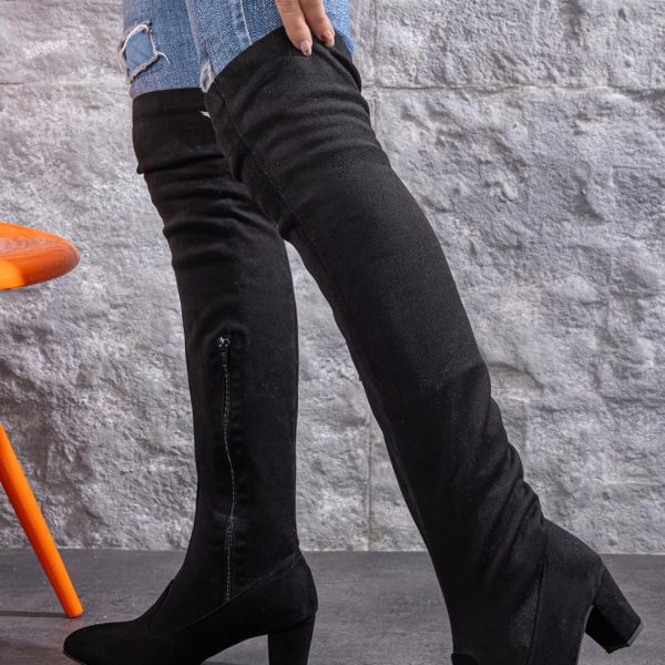 بوط طويل بكعب للنساء شمواه استريتش