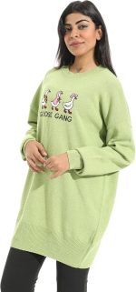 ⁦Andora Womens Pullover Sweater Printed Long Sleeves Hoodie⁩ - الصورة ⁦2⁩