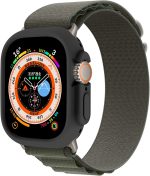 ⁦جراب حماية مضاد للصدمات ومقاوم للخدش يوفر الحماية لجميع انحاء الساعة مصنوع من السيليكون وبولي يوريثين مقاوم للحرارة متوافق مع ابل ووتش الترا 49 ملم، لون اسود⁩ - الصورة ⁦3⁩