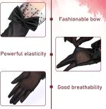 ⁦قفازات دانتيل قصيرة بتصميم أنيق للنساء، مناسبة لحفلات الزفاف وحفلات العشاء والمناسبات الخاصة⁩ - الصورة ⁦3⁩