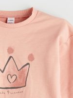 ⁦سويت شيرت مطبوع برقبة دائرية ضيقة وأكمام طويلة للبنات من ال سي وايكيكي، قطعتين⁩ - الصورة ⁦7⁩