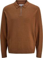 ⁦سويت شيرت جيميل بولو منسوج بنصف سوستة وأكمام طويلة للرجال من جاك اند جونز⁩ - الصورة ⁦7⁩