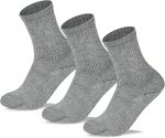 Sam Socks Kids Set of 3 Long School Plain Socks Grey size 30-33 EU