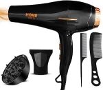 Home Gold Hair Dryer 3000W - Superior Drying Performance with Multiple Settings, Ionic Care and Overheat Protection HG-699 (Black))