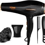 Home Gold Hair Dryer 3000W - Superior Drying Performance with Multiple Settings, Ionic Care and Overheat Protection HG-699 (Black))
