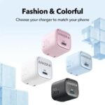⁦شاحن من أنكر بمنفذ USB-C متوافق مع آيفون و سامسونج جالاكسي و جوجل بيكسل، منفذ واحد بقدرة 30 واط مع تقنية GaN للشحن السريع⁩ - الصورة ⁦5⁩