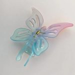 مشابك شعر على شكل فك - شفافة بتصميم فراشة، مشابك شعر جميلة على شكل فراشة، اكسسوارات شعر للبنات والنساء (قطعة واحدة) - الصورة 3