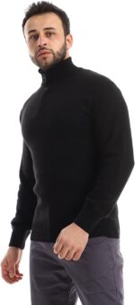 Andora mens Long Sleeve Knitted Zipper Closure Pullover Sweater (pack of 1) - الصورة 2