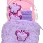طقم شنطة أطفال و5 قطع توك استك للبنات، لون موف، DR-A-BAG-41