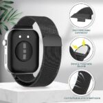 ⁦سوار ساعة معدني بديل وعصري قابل للتعديل من Next Store متوافق مع Huawei Watch Fit 4 ، تصميم ميلانو شبكي مغناطيسي من الفولاذ المقاوم للصدأ للرجال والنساء.⁩ - الصورة ⁦2⁩
