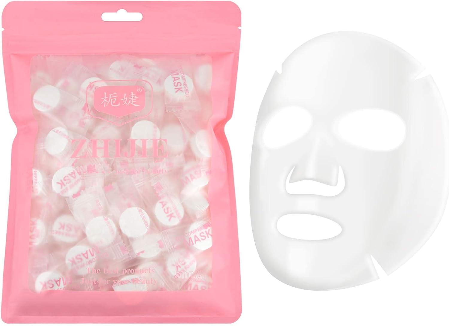 514zwrhd0eL._AC_SL1500_.jpg قناع وجه مضغوط 100 قطعة ورق عناية بالبشرة للاستعمال مرة واحدة وصنع ماسك الوجه بنفسك من قطن طبيعي ملفوف لنوع البشرة حساسة جراجرا