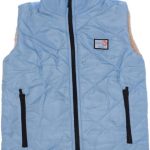 Boy'S Waterproof Vest With A Hood, Zippered Pockets, And A Fleece Lining