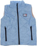 Boy'S Waterproof Vest With A Hood, Zippered Pockets, And A Fleece Lining